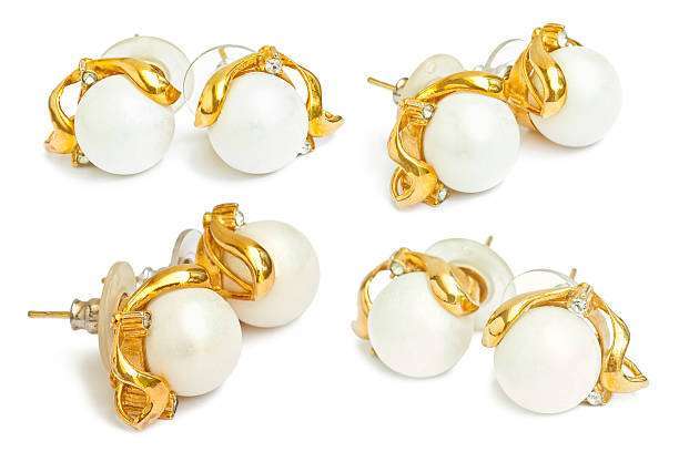 gold pearl drop earring