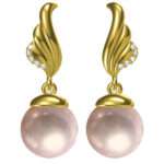 gold pearl drop earrings 2