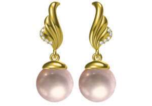 gold pearl drop earrings 2