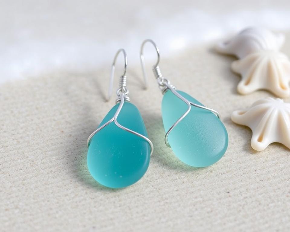 handcrafted sea glass earrings