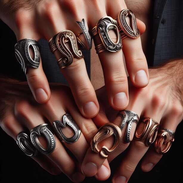 mens horseshoe rings 