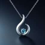 starling silver wave pendant