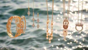 Gold, pearl sea necklaces