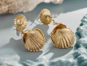 Gold Seashell design Earrings