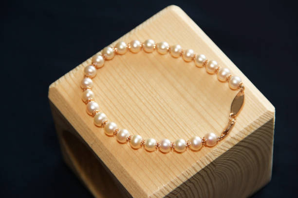 women's jewelry bracelet made of white round a pearls